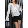 Kolları Volanlı Bluz Beyaz - 71732.444.