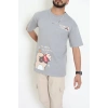 Kompak Penye Baskılı Unisex Oversize Tişört Antikahve - 55135.1872.
