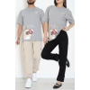Kompak Penye Baskılı Unisex Oversize Tişört Antikahve - 55135.1872.