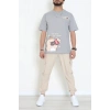 Kompak Penye Baskılı Unisex Oversize Tişört Antikahve - 55135.1872.