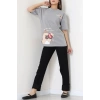 Kompak Penye Baskılı Unisex Oversize Tişört Antikahve - 55135.1872.