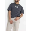 Kompak Penye Baskılı Unisex Oversize Tişört Antrasit - 55135.1872.
