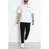 Kompak Penye Baskılı Unisex Oversize Tişört Beyazbebemavi - 55135.1872.