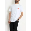 Kompak Penye Baskılı Unisex Oversize Tişört Beyazçiçek - 55135.1872.