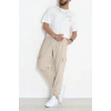 Kompak Penye Baskılı Unisex Oversize Tişört Beyazçiçekli - 55135.1872.