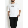 Kompak Penye Baskılı Unisex Oversize Tişört Beyazkahve - 55135.1872.