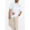 Kompak Penye Baskılı Unisex Oversize Tişört Beyazkrem - 55135.1872.