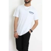 Kompak Penye Baskılı Unisex Oversize Tişört Beyazlaci - 55135.1872.