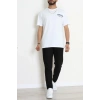 Kompak Penye Baskılı Unisex Oversize Tişört Beyazlaci - 55135.1872.