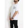 Kompak Penye Baskılı Unisex Oversize Tişört Beyazturuncu - 55135.1872.