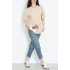 Kompak Penye Baskılı Unisex Oversize Tişört Camelkahve - 55135.1872.