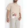 Kompak Penye Baskılı Unisex Oversize Tişört Camelkahve - 55135.1872.