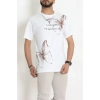 Kompak Penye Baskılı Unisex Oversize Tişört Kremkahve - 55135.1872.