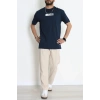 Kompak Penye Baskılı Unisex Oversize Tişört Lacibeyaz - 55135.1872.