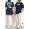 Kompak Penye Baskılı Unisex Oversize Tişört Lacibeyaz - 55135.1872.