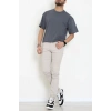 Kompak Penye Ünisex Baskısız Oversize Tişört Antrasit - 55045.1872.