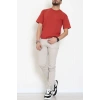 Kompak Penye Unisex Baskısız Oversize Tişört Kiremit - 55045.1872.