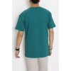 Kompak Penye Ünisex Baskısız Oversize Tişört Zümrüt - 55045.1872.