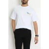 Kompakt Penye Unisex Tişört Beyazmavi - 55064.1872.