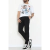 Kompakt Penye Unisex Tişört Beyazmavi3 - 55064.1872.