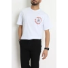 Kompakt Penye Unisex Tişört Beyazyeşil - 55064.1872.