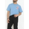Kompakt Penye Unisex Tişört İndigopembe - 55064.1872.