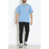 Kompakt Penye Unisex Tişört İndigopembe - 55064.1872.