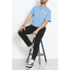 Kompakt Penye Unisex Tişört İndigopembe - 55064.1872.