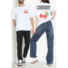 Kompakt Penye Unisex Tişört Kırmızıbeyaz - 55064.1872.