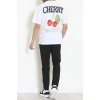Kompakt Penye Unisex Tişört Kırmızıbeyaz - 55064.1872.