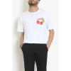 Kompakt Penye Unisex Tişört Kırmızıbeyaz - 55064.1872.