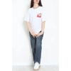 Kompakt Penye Unisex Tişört Kırmızıbeyaz - 55064.1872.