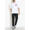 Kompakt Penye Unisex Tişört Kırmızıbeyaz - 55064.1872.