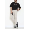 Kompakt Penye Unisex Tişört Kırmızısiyah - 55064.1872.