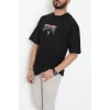 Kompakt Penye Unisex Tişört Kırmızısiyah - 55064.1872.