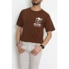 Kompakt Penye Unisex Tişört Kremkahve - 55064.1872.