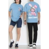 Kompakt Penye Unisex Tişört Mavipembe - 55064.1872.