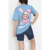 Kompakt Penye Unisex Tişört Mavipembe - 55064.1872.