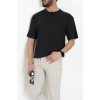 Kompakt Penye Unisex Tişört Siyah - 55064.1872.