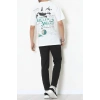 Kompakt Penye Unisex Tişört Siyahekru - 55064.1872.