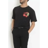 Kompakt Penye Unisex Tişört Siyahkırmızı - 55064.1872.