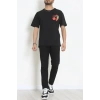 Kompakt Penye Unisex Tişört Siyahkırmızı - 55064.1872.