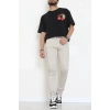 Kompakt Penye Unisex Tişört Siyahkırmızı1 - 55064.1872.