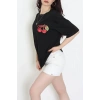 Kompakt Penye Unisex Tişört Siyahkırmızı1 - 55064.1872.