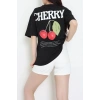 Kompakt Penye Unisex Tişört Siyahkırmızı1 - 55064.1872.