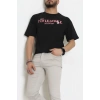 Kompakt Penye Unisex Tişört Siyahpembe - 55064.1872.