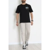 Kompakt Penye Unisex Tişört Siyahsarı - 55064.1872.