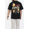 Kompakt Penye Unisex Tişört Turuncusiyah - 55064.1872.