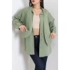 Kravat Yaka Oversize Poplin Tunik Haki - 44063.255.