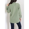 Kravat Yaka Oversize Poplin Tunik Haki - 44063.255.